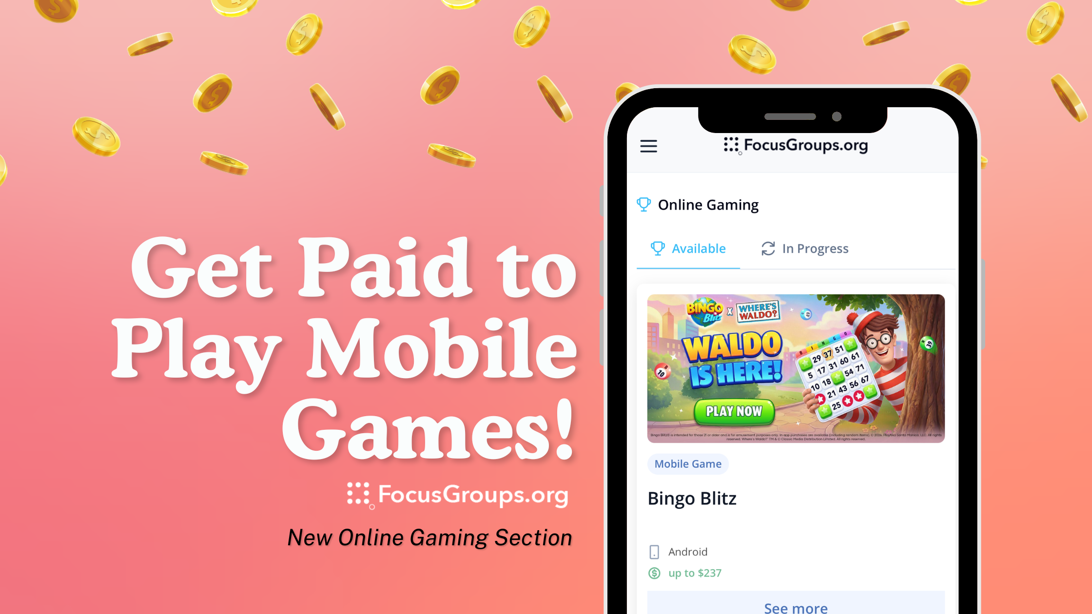 Get Paid to Play Mobile Games: Introducing the New Online Gaming Section on FocusGroups.org